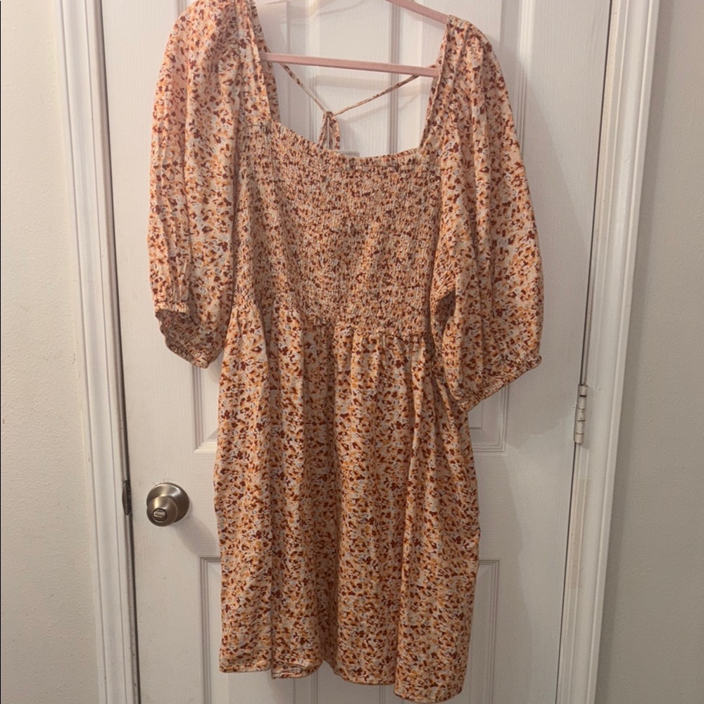Ava & Viv Gold Sequin Puff Sleeve Sundress